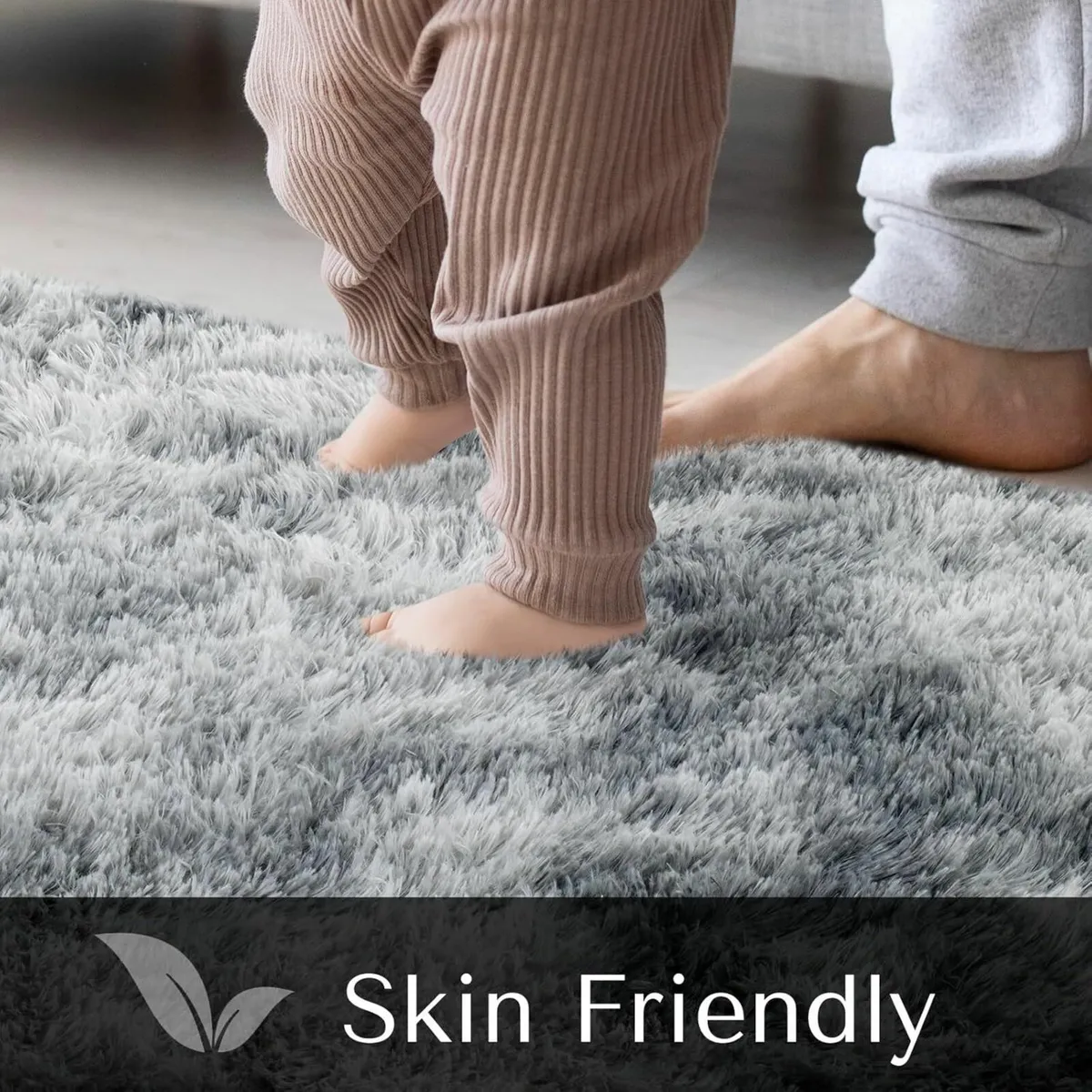 Living Room Rug Soft Fluffy Grey 200x300cm - Image 4