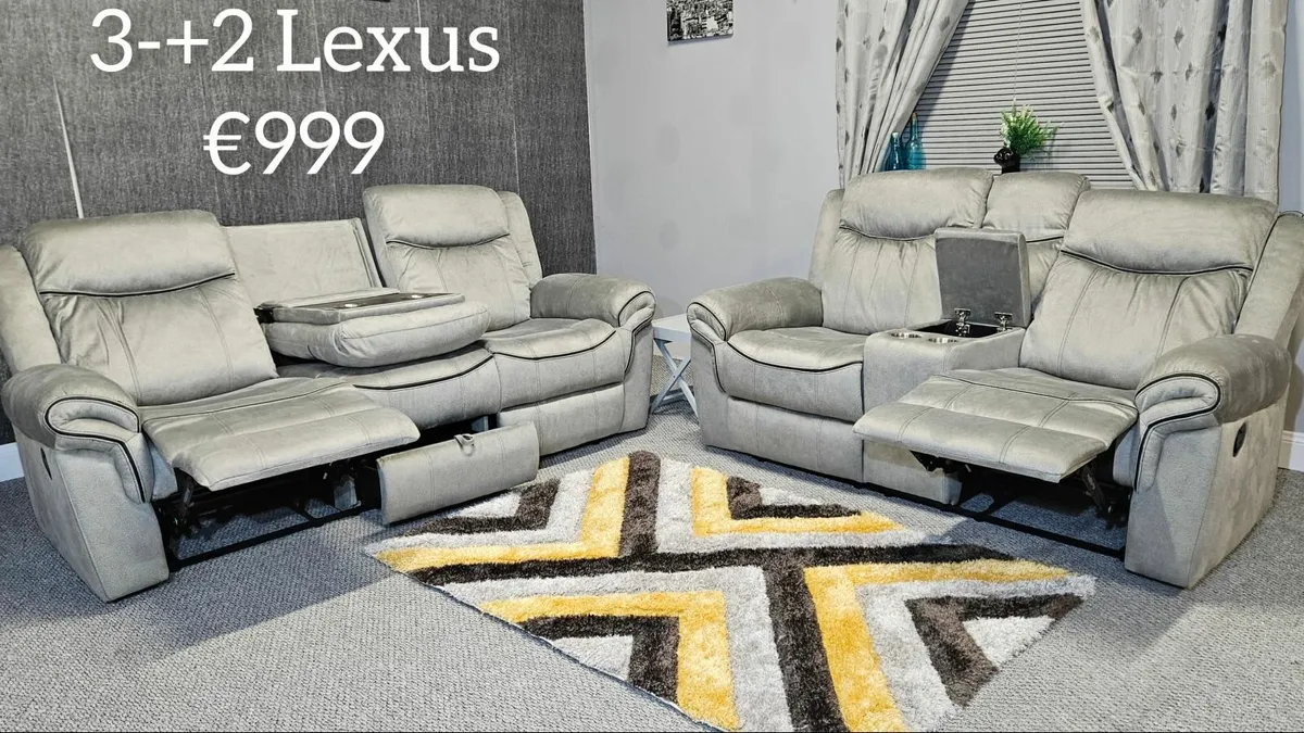 NEW Living Room Sofa - Lexus 3+2+1 Set, USB - Image 2