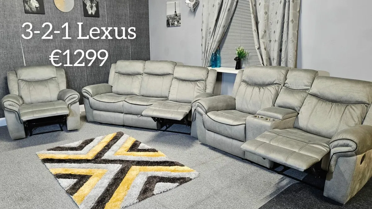 NEW Living Room Sofa - Lexus 3+2+1 Set, USB - Image 3