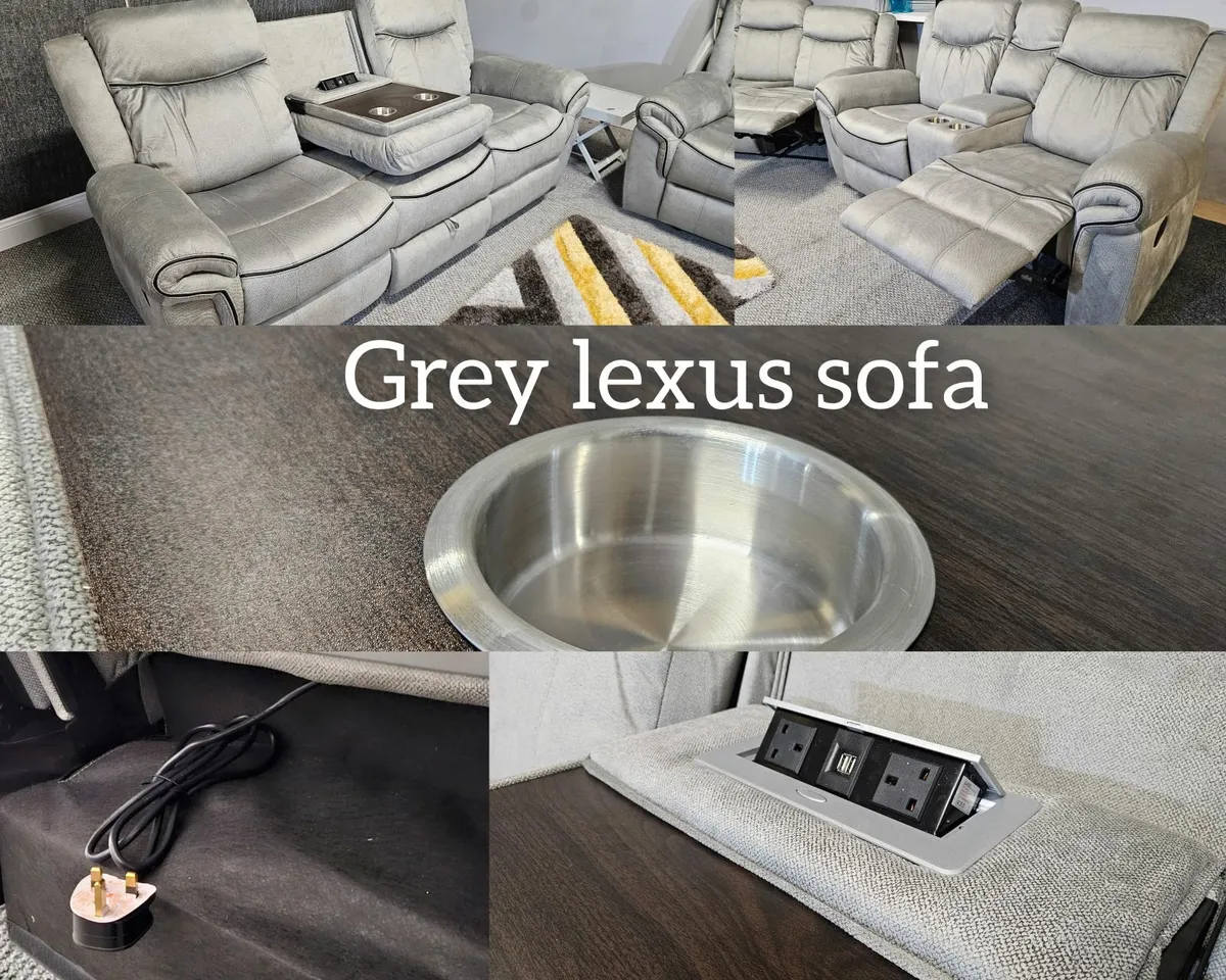 NEW Living Room Sofa - Lexus 3+2+1 Set, USB - Image 4
