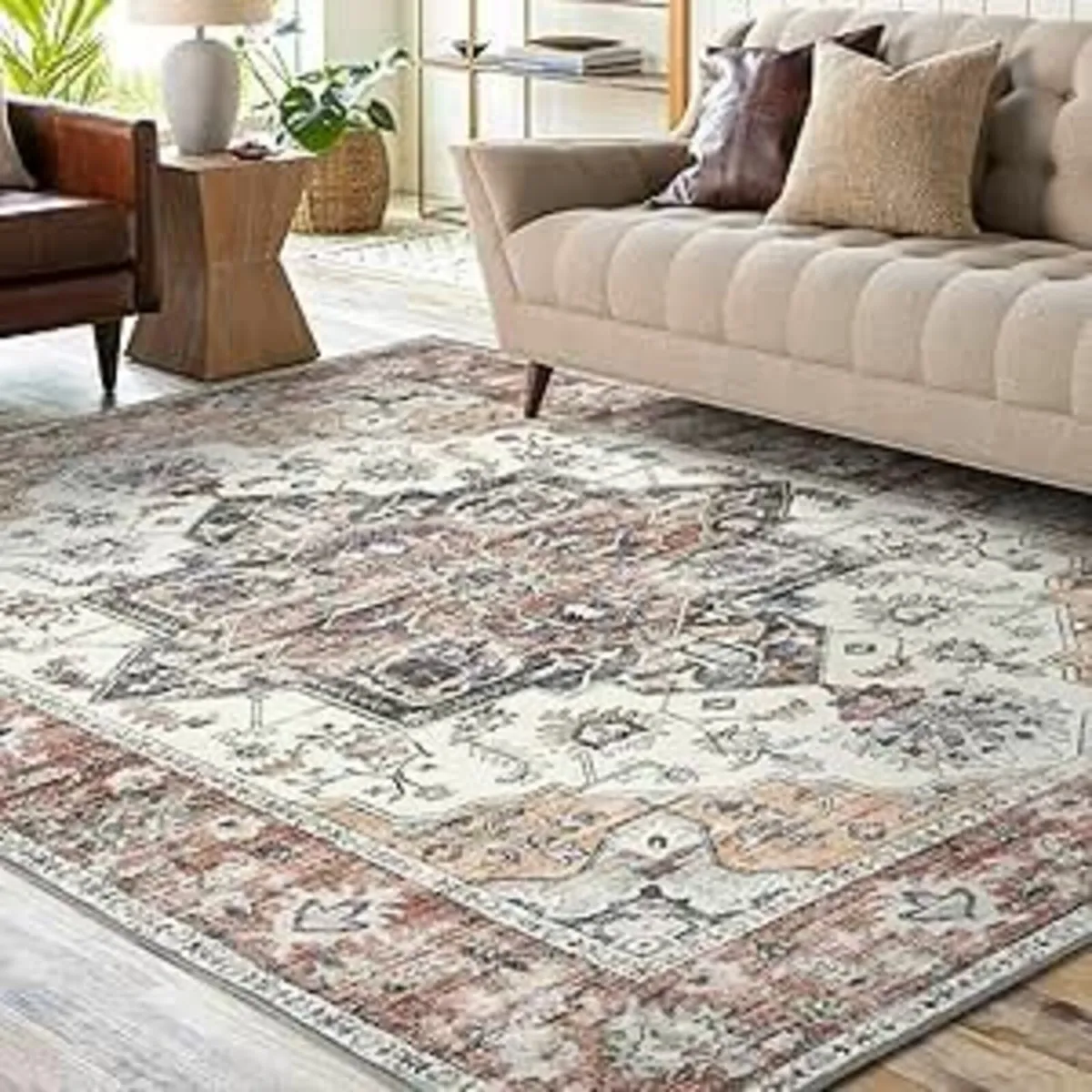 Rugs Living Room 160x230cm Vintage Boho Brick-Red - Image 2