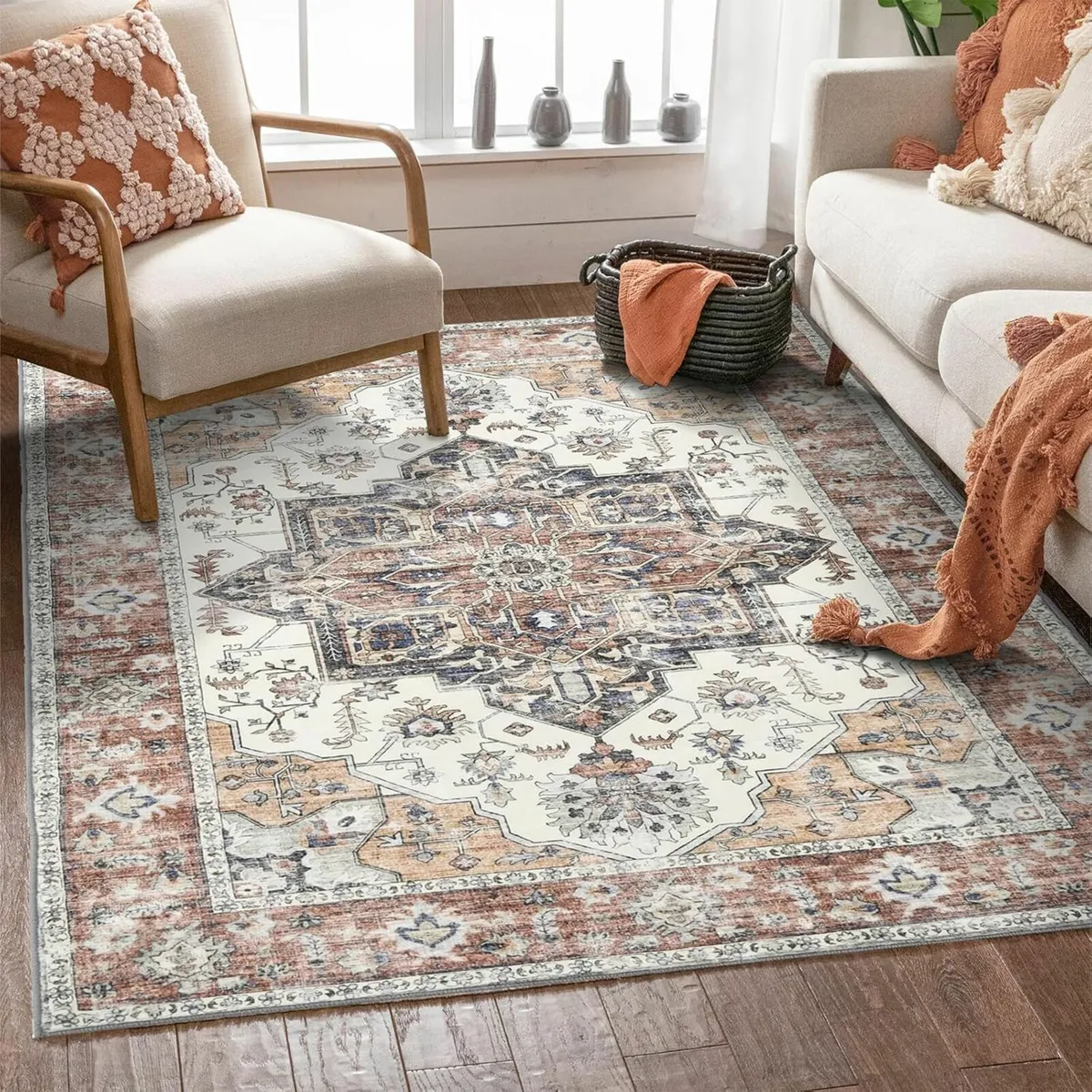Soft Rugs Home Decor, Brick-Red 120x170cm - Image 4