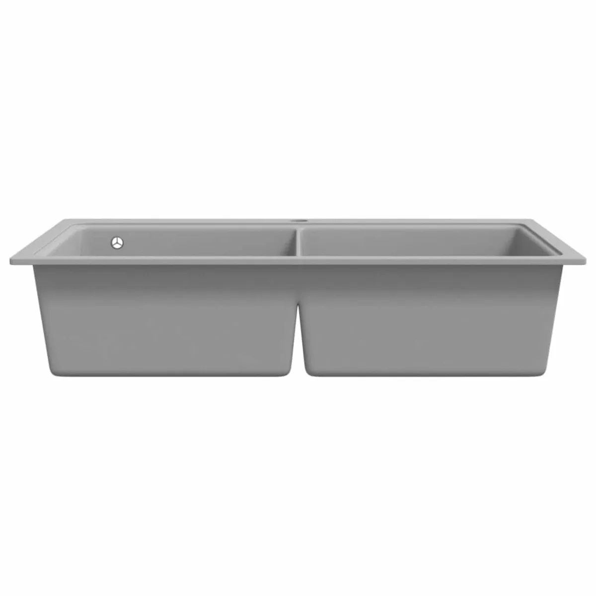 Overmount Kitchen Sink Double Basin Grey - Image 3