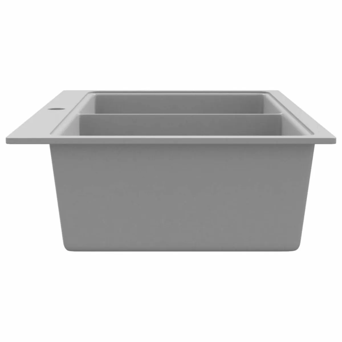 Overmount Kitchen Sink Double Basin Grey - Image 4