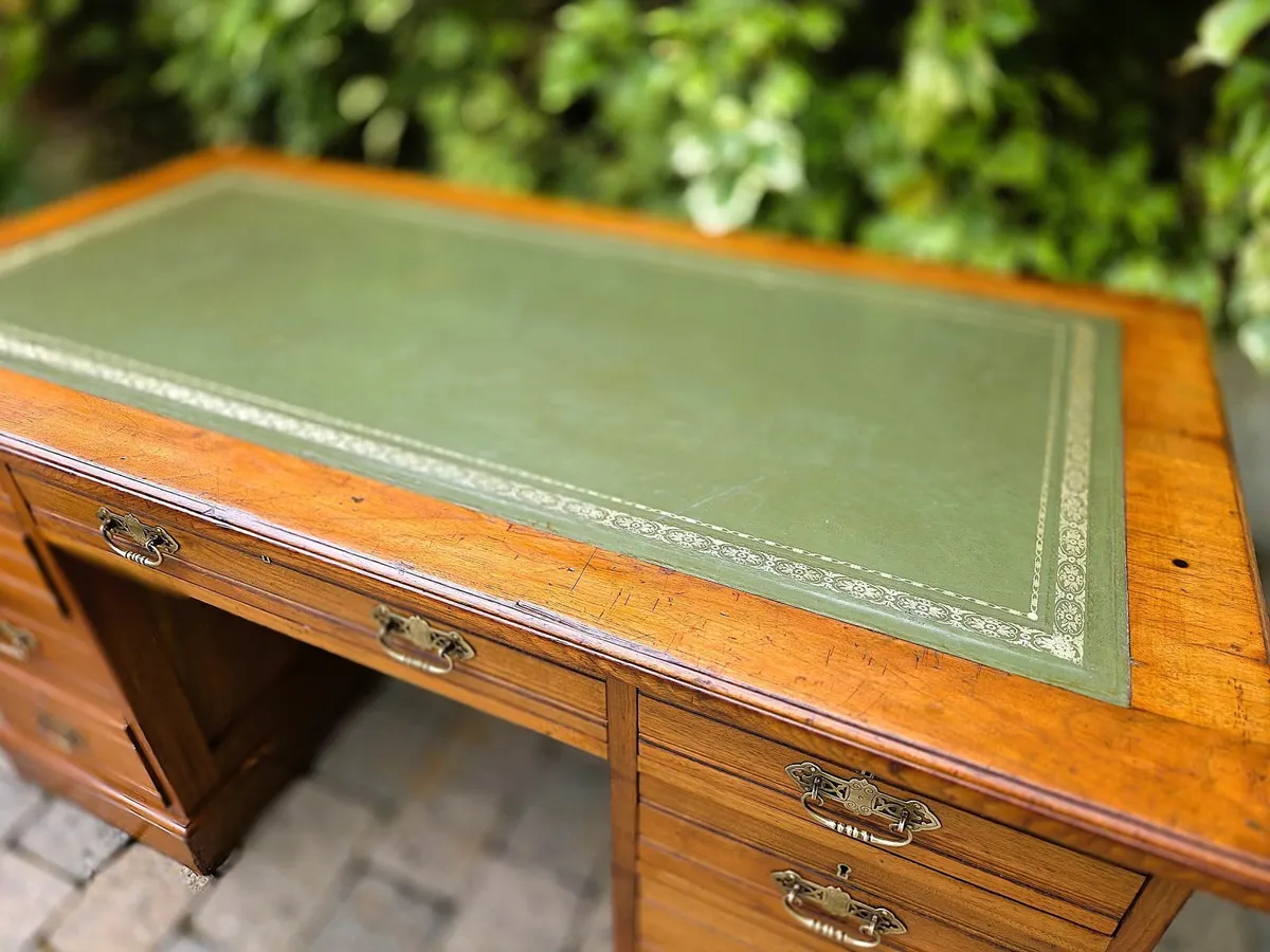 Edwardian Twin Pedestal Desk- Circa 1905 - Image 4