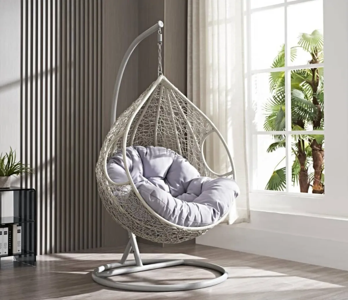 NEW RATTAN HANGING SWING EGG CHAIR - DELIVERY - Image 4