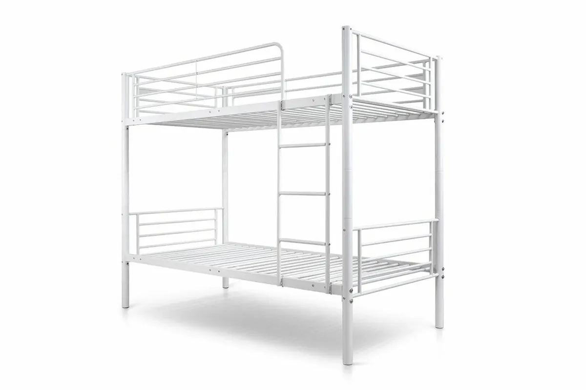 Metal Single Bunk Bed Frame- white- Free Deliver - Image 4