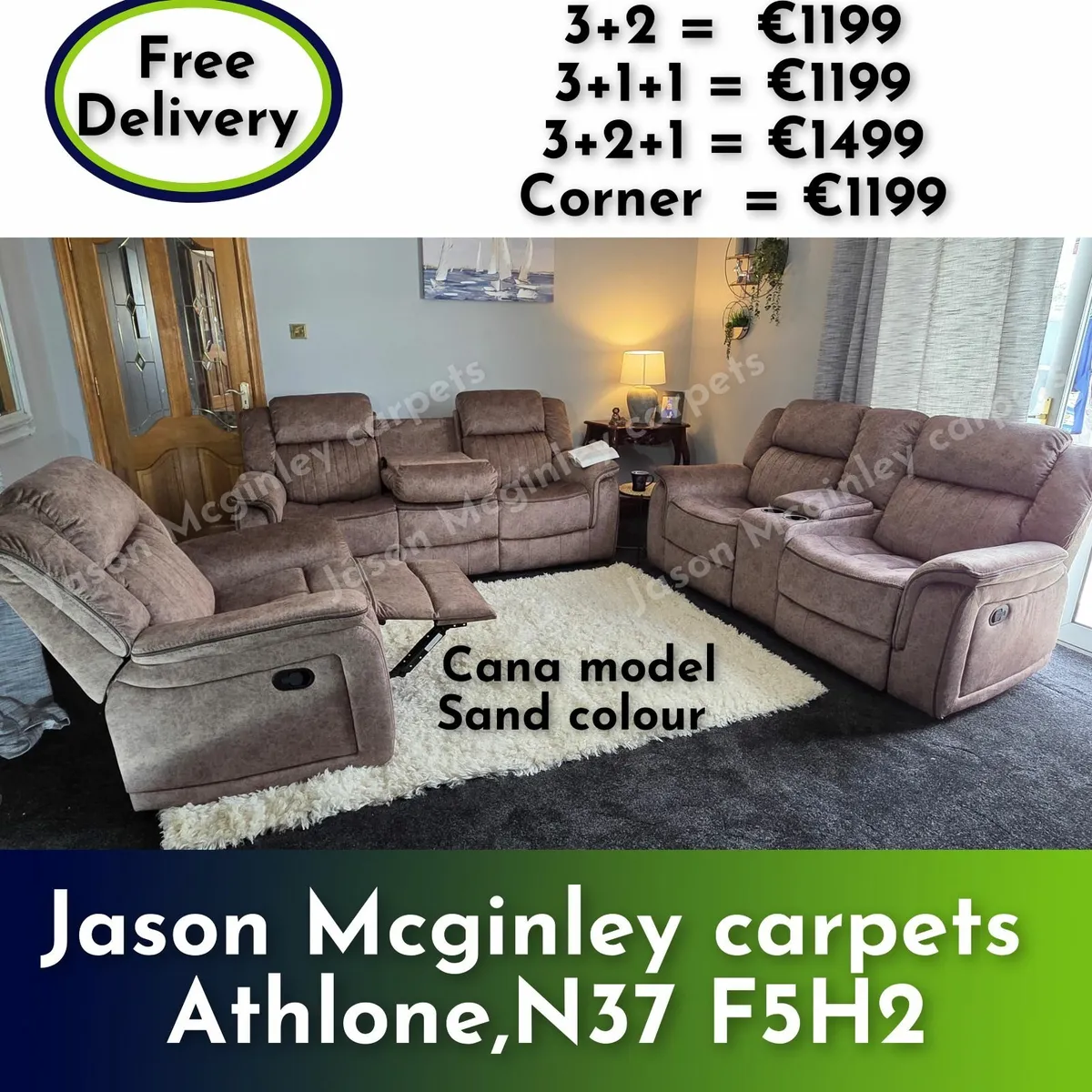 NEW Living Room Sofa - Cana, - Image 1