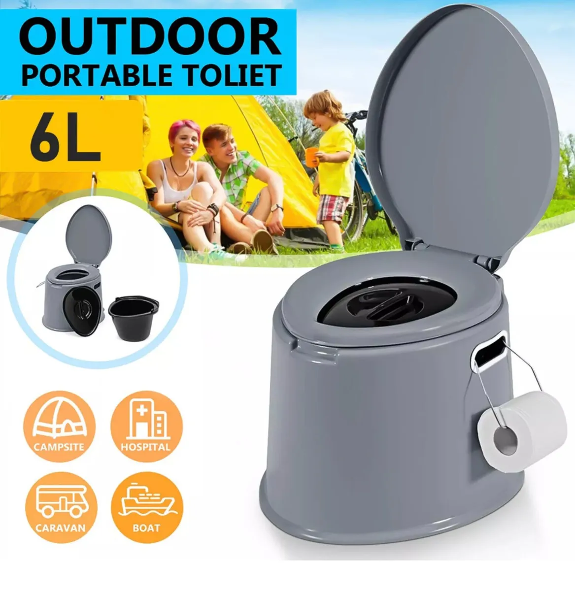 Outdoor Toilet 6 Litre Portable Camping - Image 1