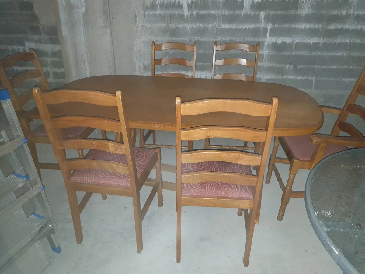Table and six chairs