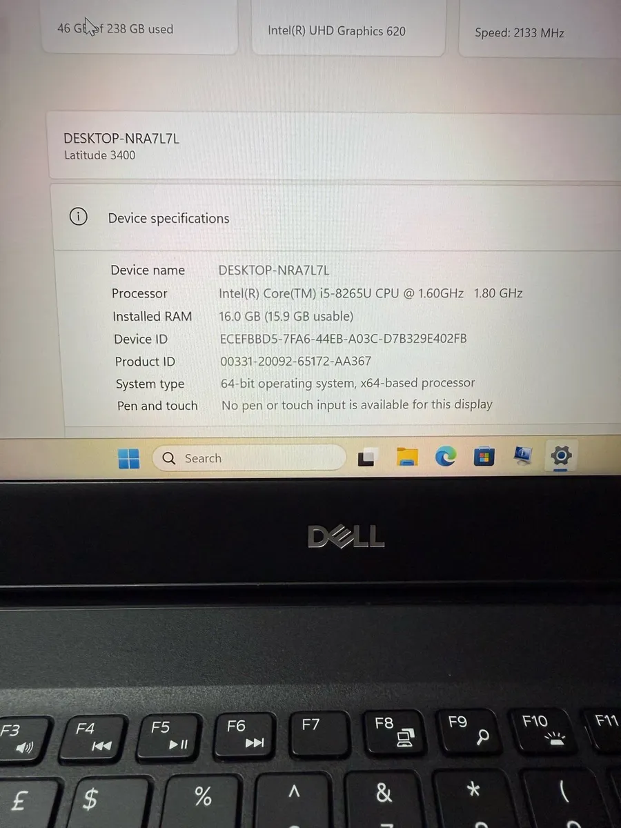Dell laptop i5 pro 16-256 win 11 pro - Image 4