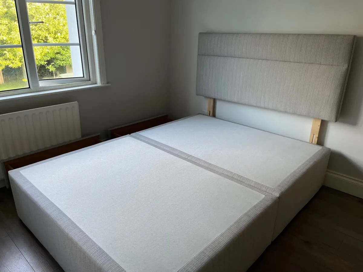 Double Divan Base and Headboard - Image 1