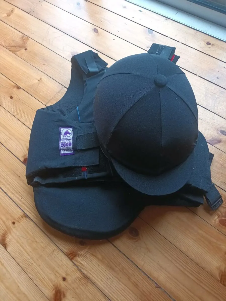 Horse riding helmet and back protector - Image 1
