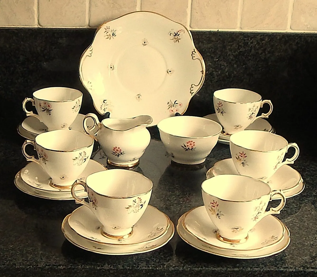 21 Piece Royal Tara Fine Bone China Tea Set - Image 1