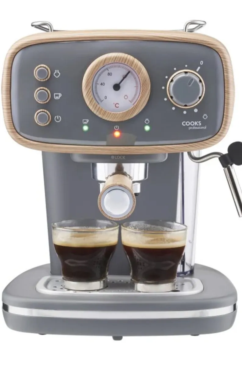 Cooks Professional Retro Espresso Machine | Nordic - Image 2
