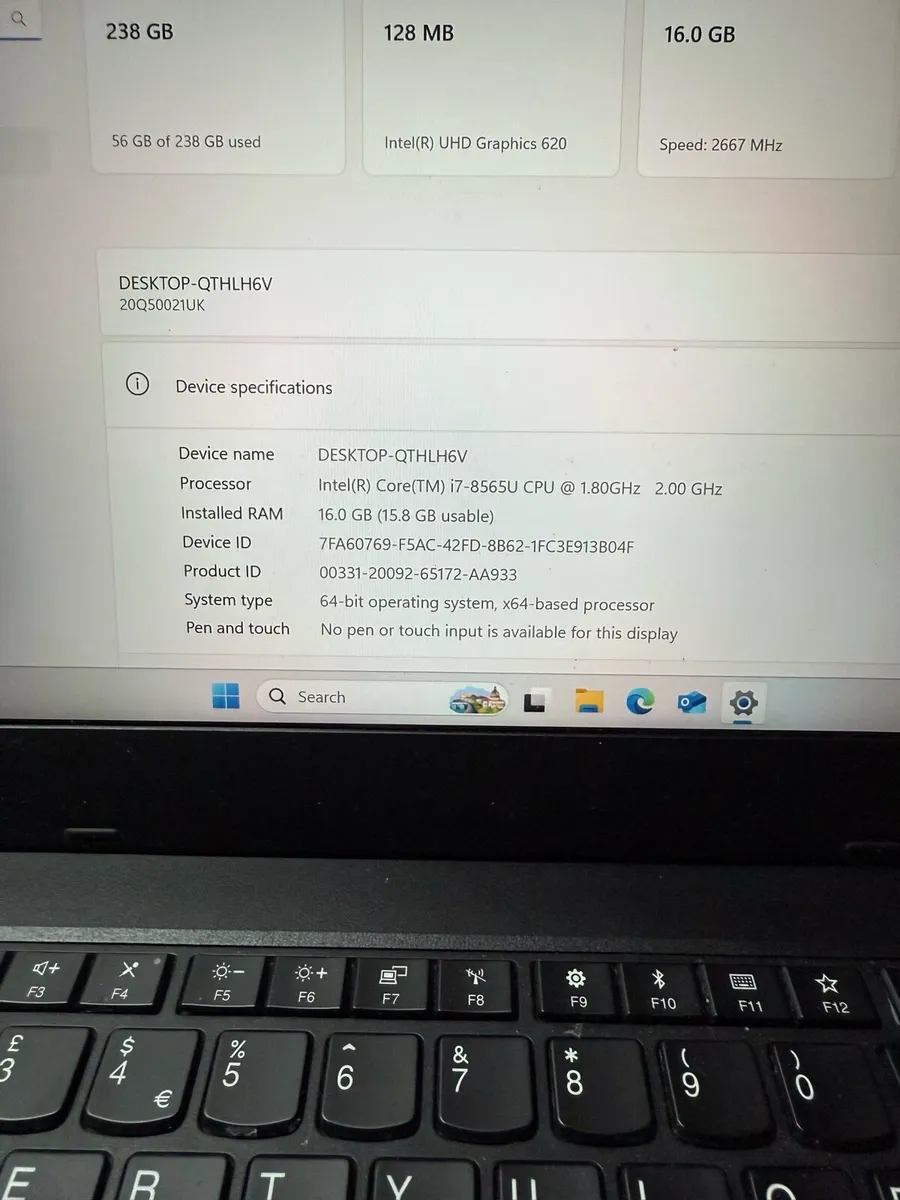 Lenovo i7 pro 16-256 win 11 pro - Image 4