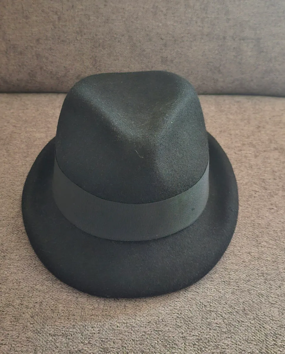 Zara Man Black Fedora Hat with Satin Lining - Size - Image 2