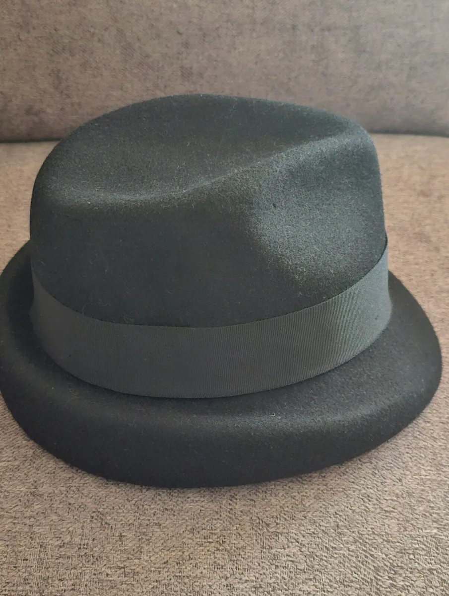 Zara Man Black Fedora Hat with Satin Lining - Size - Image 4