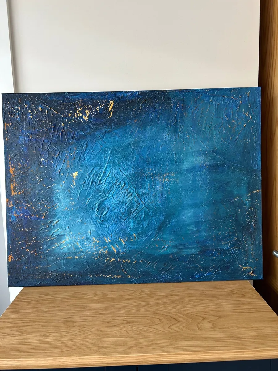 Large blue abstract painting - Image 2