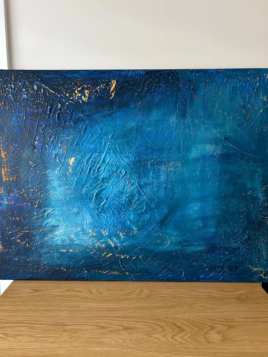 Large blue abstract painting - Image 3