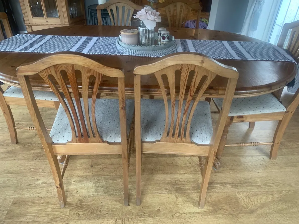 Pine Dining Table & Chairs - Image 2