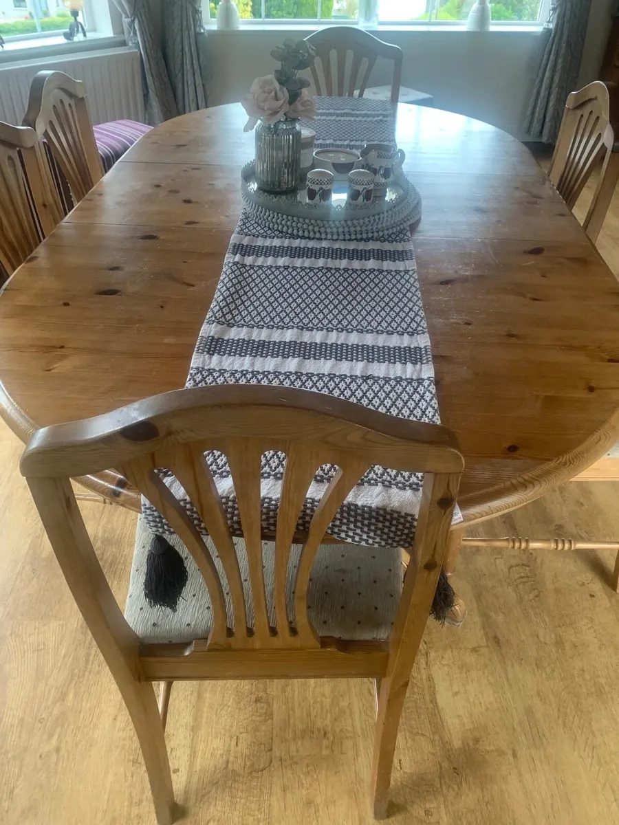 Pine Dining Table & Chairs - Image 3
