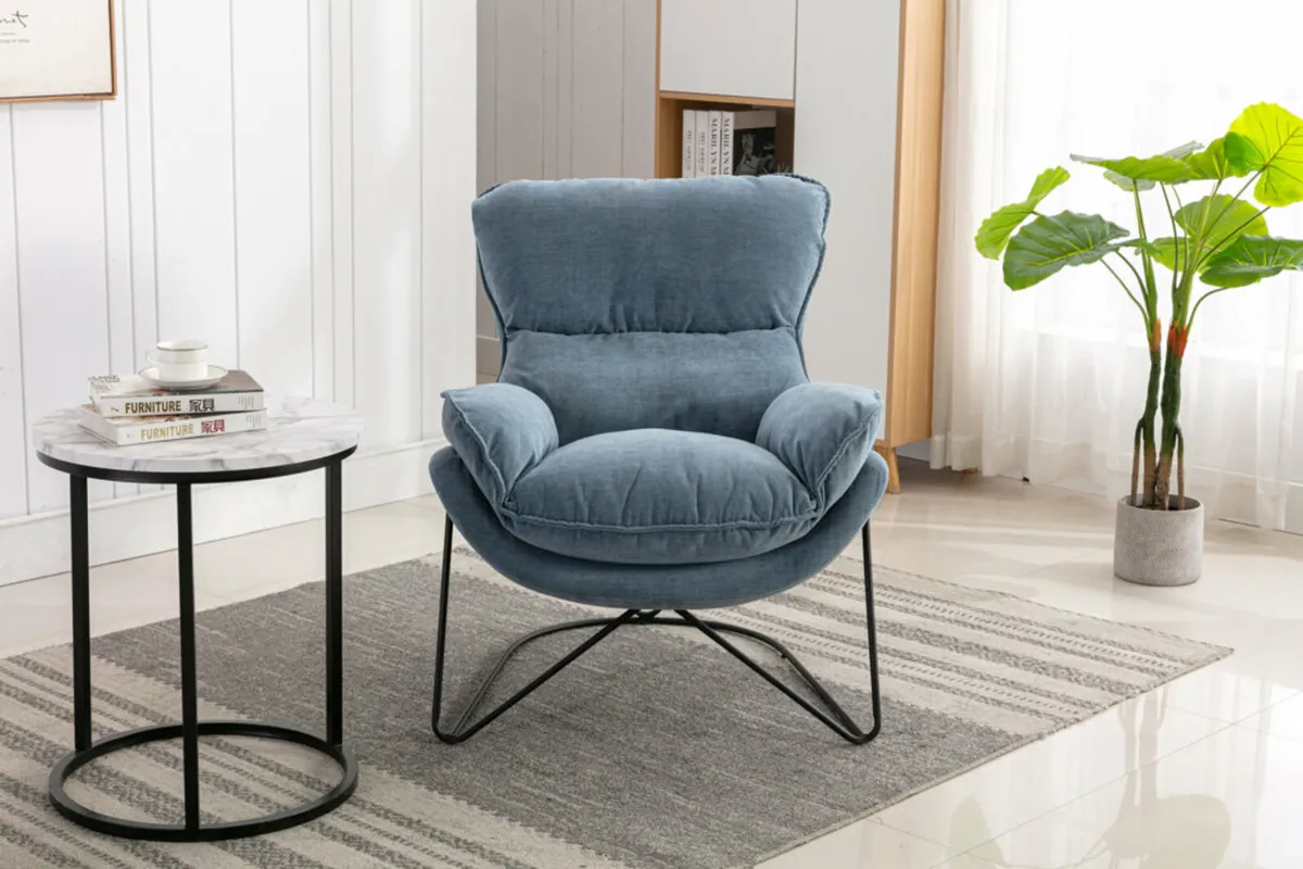 Brand new bray denim fabric chair reduced