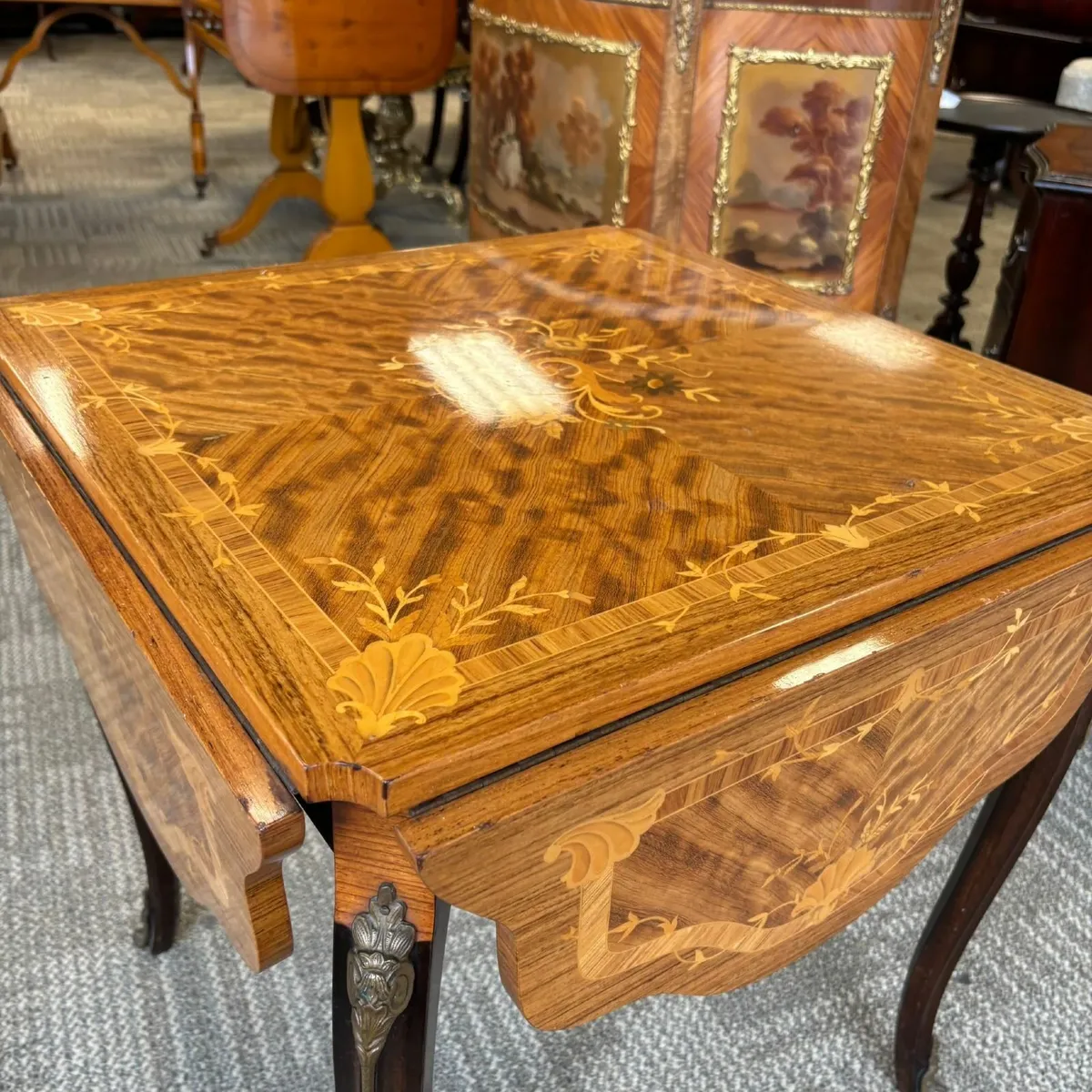 18th Century Dutch marquetry inlaid occasional dro - Image 1