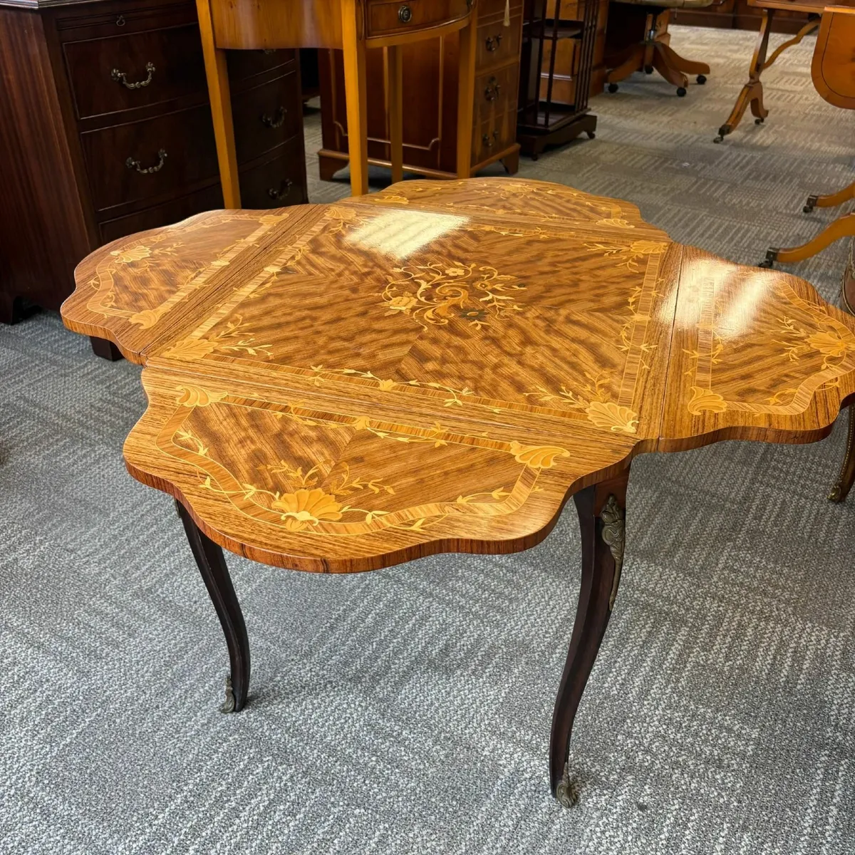 18th Century Dutch marquetry inlaid occasional dro - Image 3