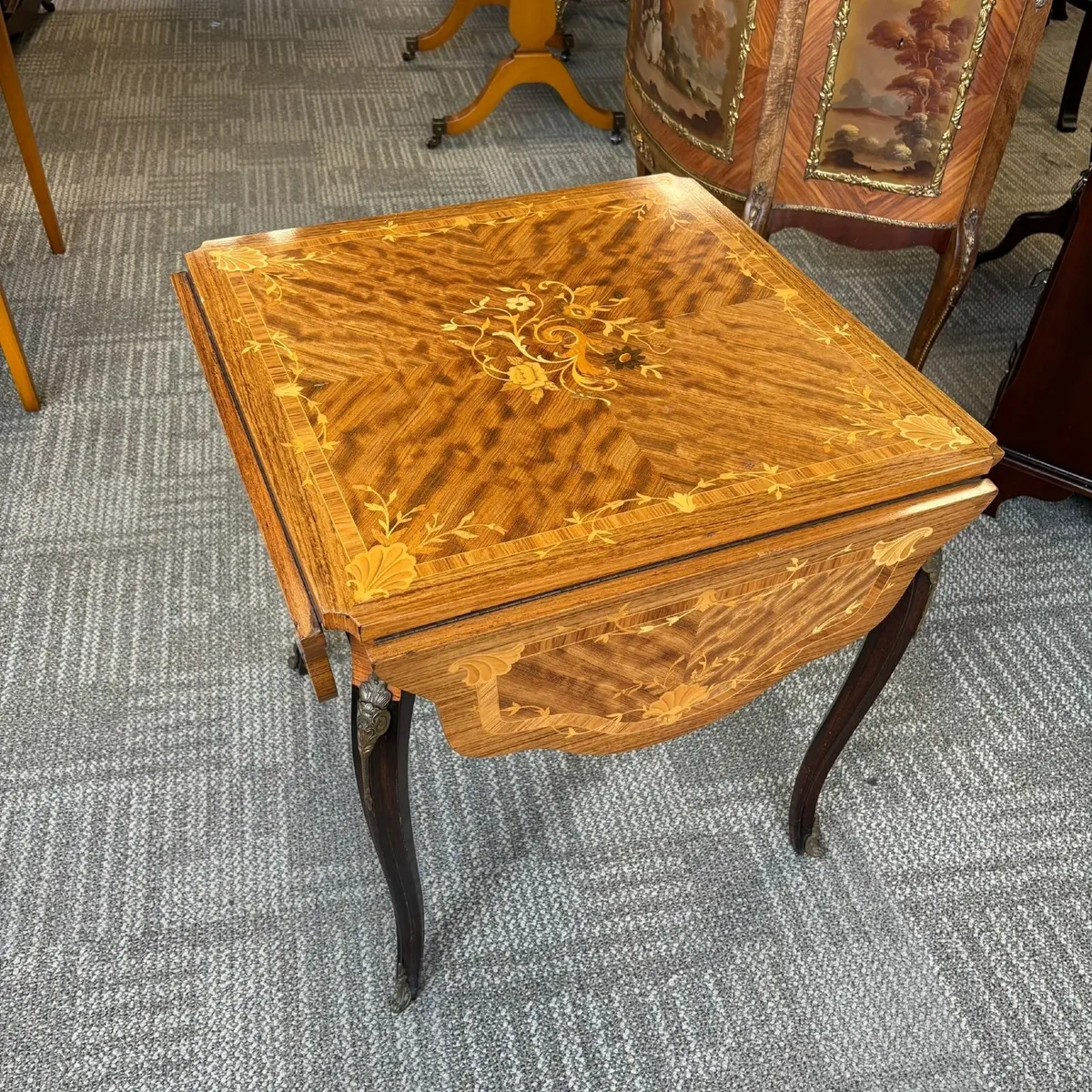 18th Century Dutch marquetry inlaid occasional dro - Image 4