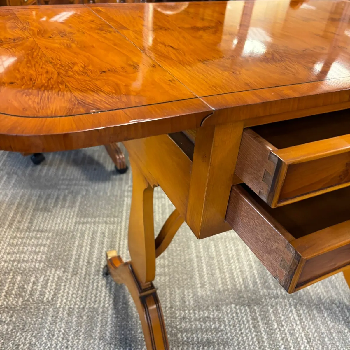 Yew drop leaf occasional side writing console tabl - Image 3
