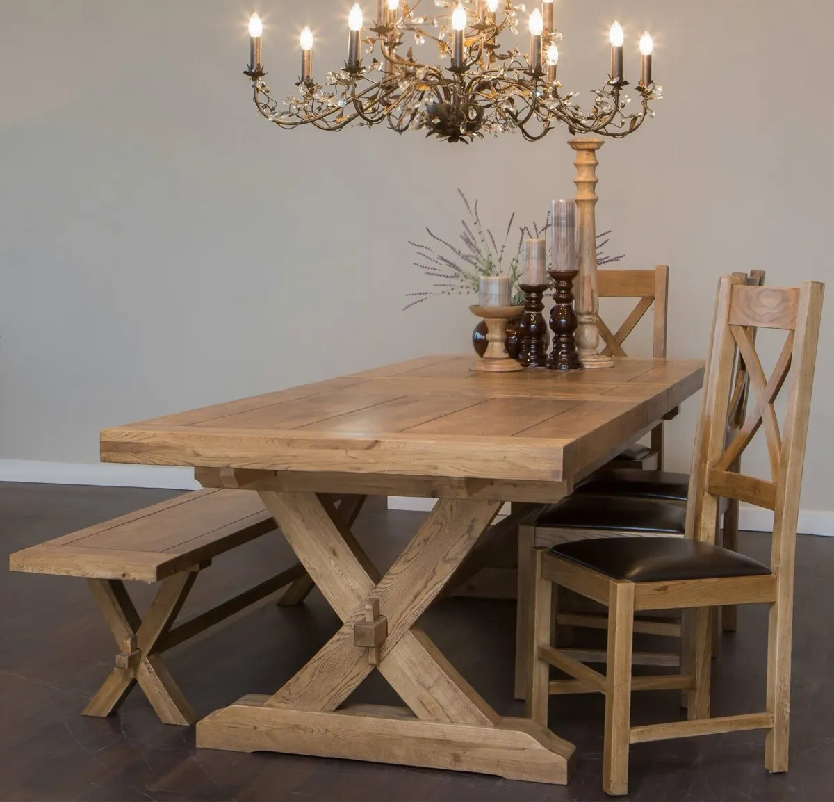 Ez living Athens oak extendable dining table - Image 2