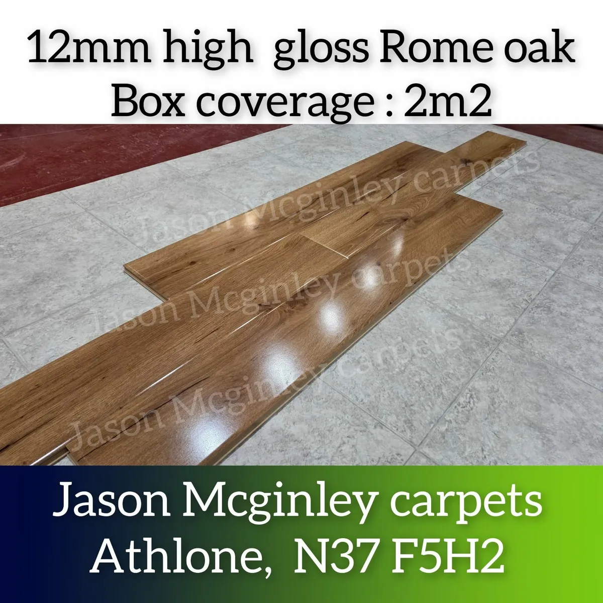 12mm gloss Finish Laminated Click Flooring in Mult - Image 1