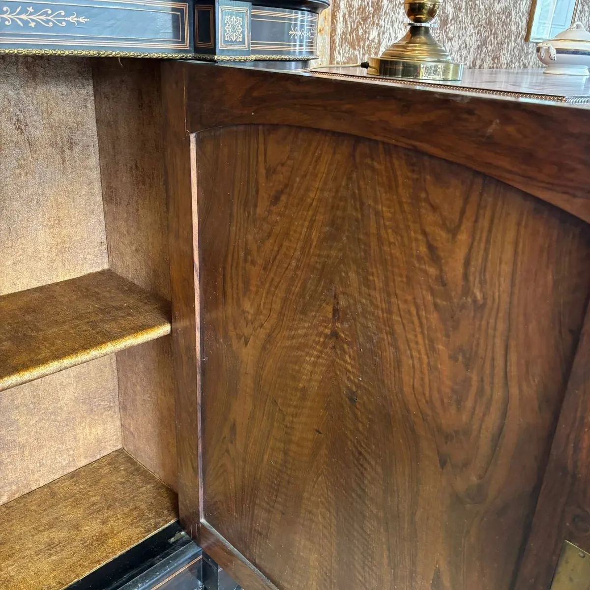 Victorian ebonised inlaid credenza - Image 3
