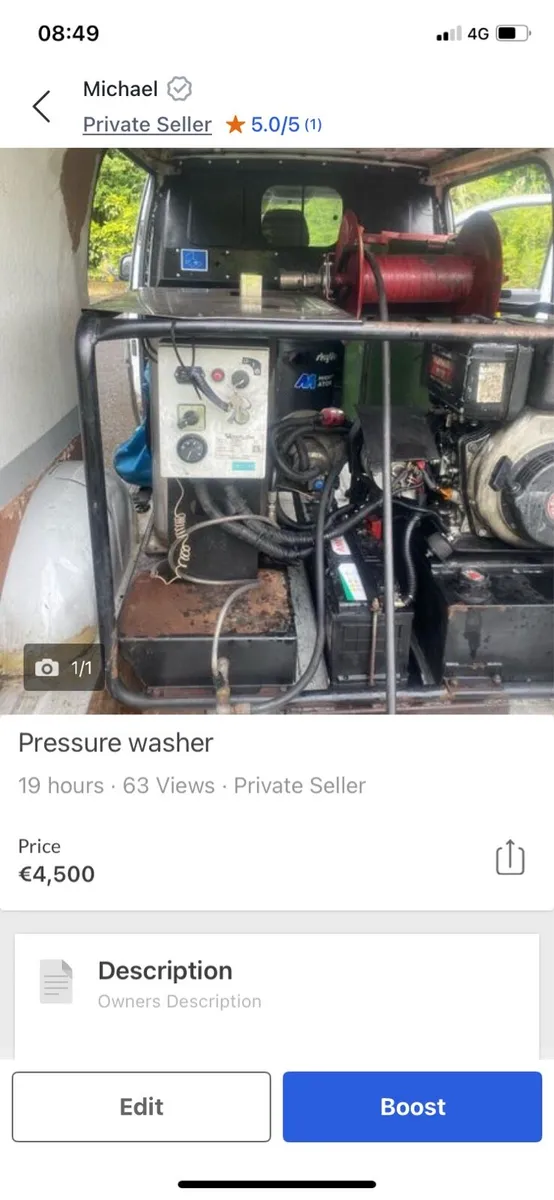 Hot wash pressure washer - Image 1