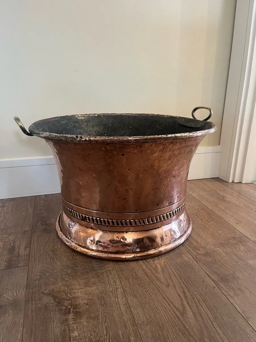 Antique Georgian Copper Log Bin - Image 3