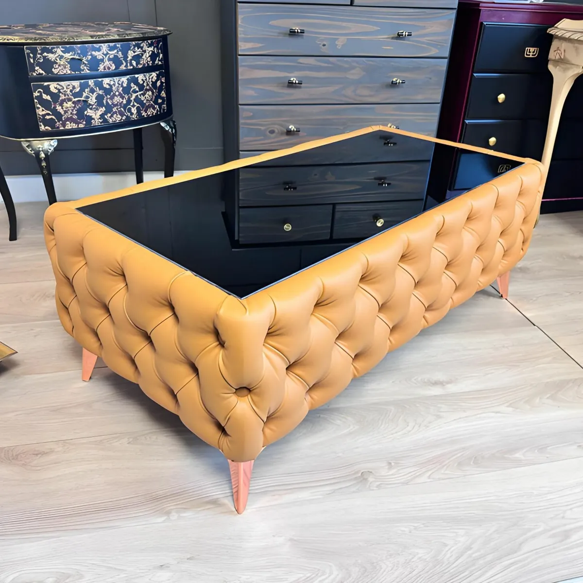 Chesterfield Coffee Table Velvet Rectangle 125x60 - Image 2
