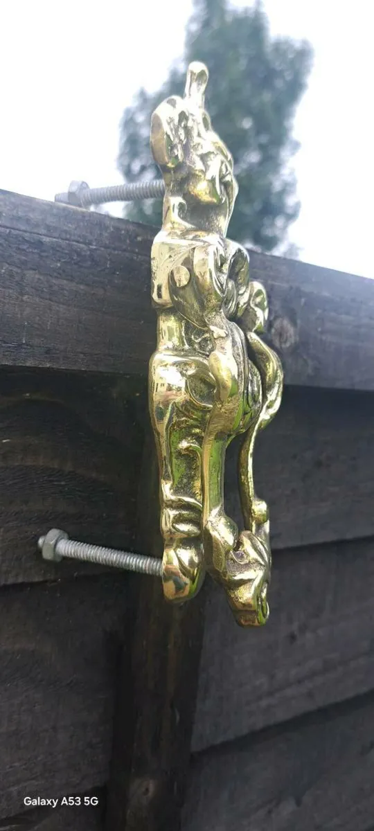Old brass  door knocker - Image 2