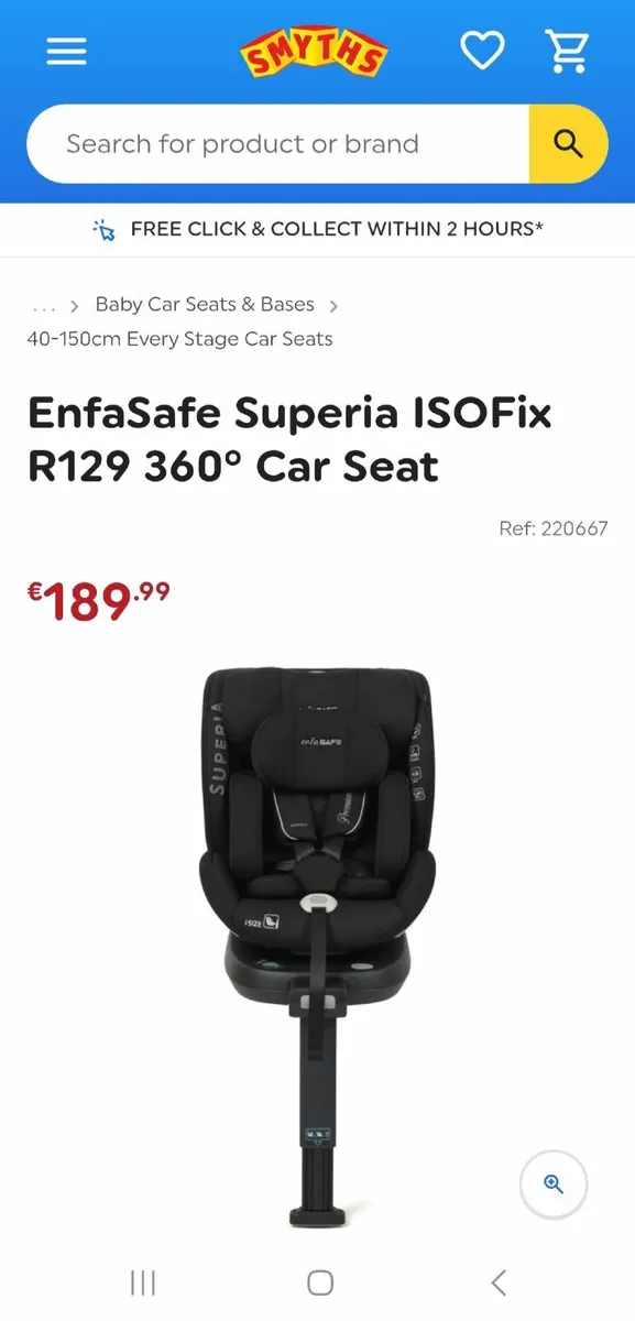 Enfasafe car seat