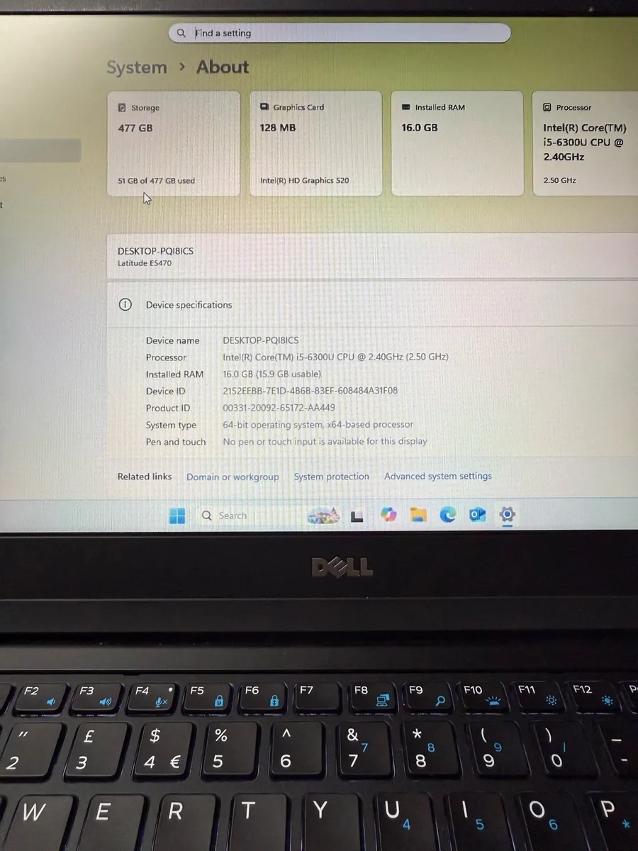 Dell laptop i5 pro 16-512 ssd win 11 pro - Image 4