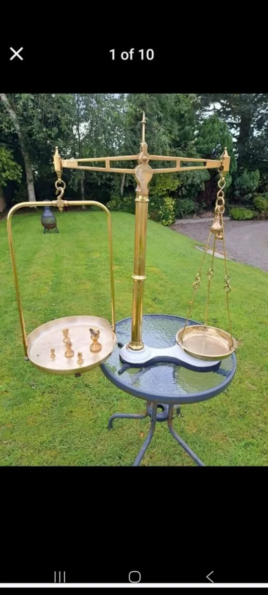 Old brass  weighing schales