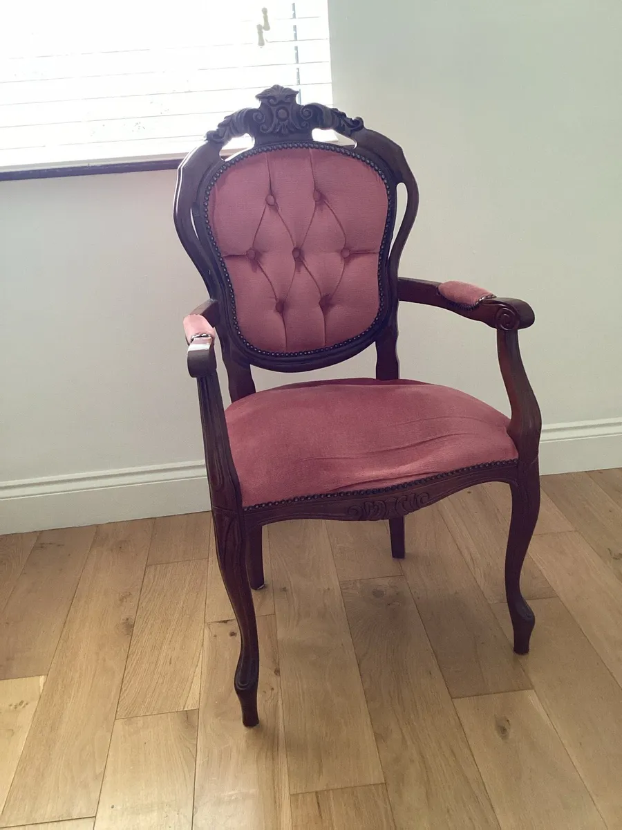 Single wooden upholstered armchair - Image 1