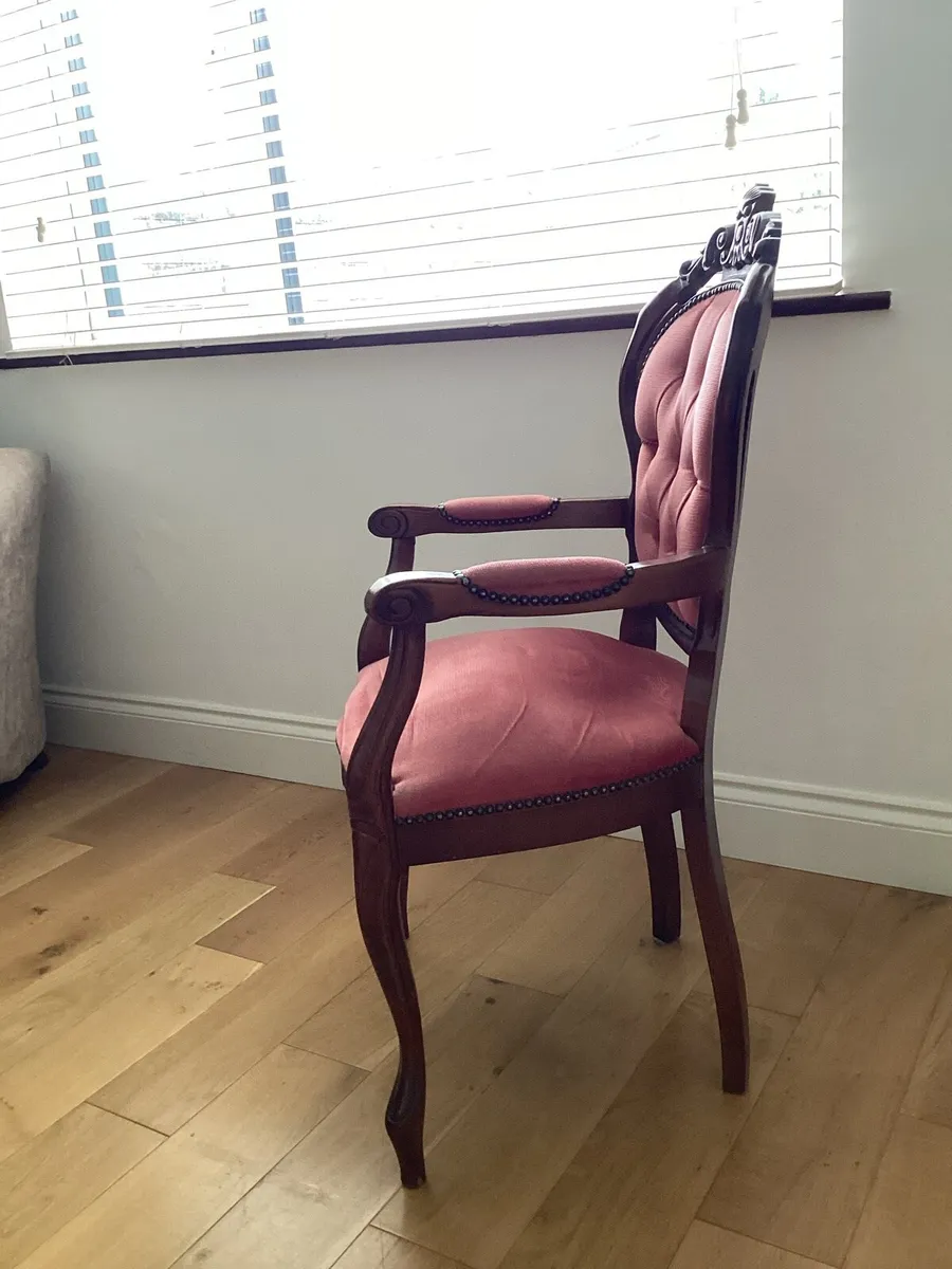 Single wooden upholstered armchair - Image 2