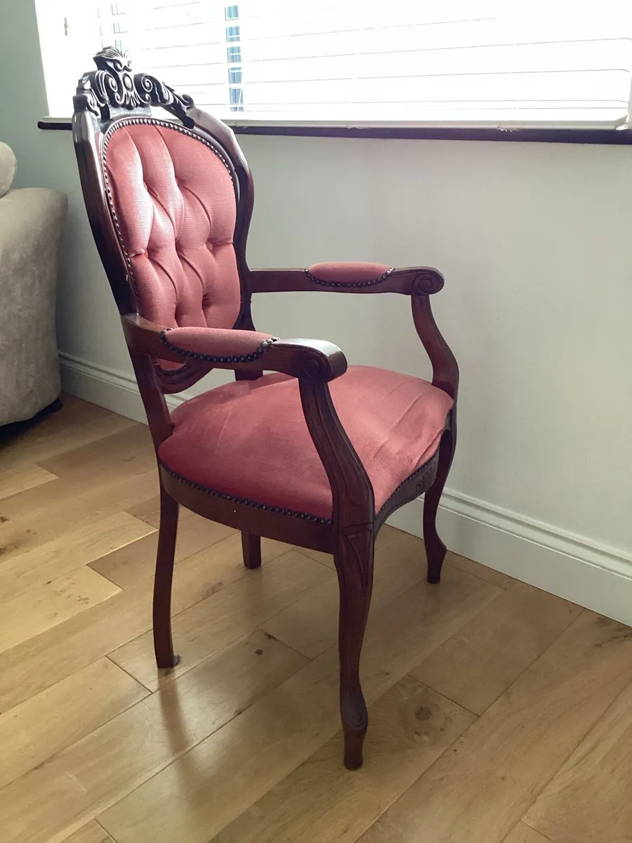 Single wooden upholstered armchair - Image 4