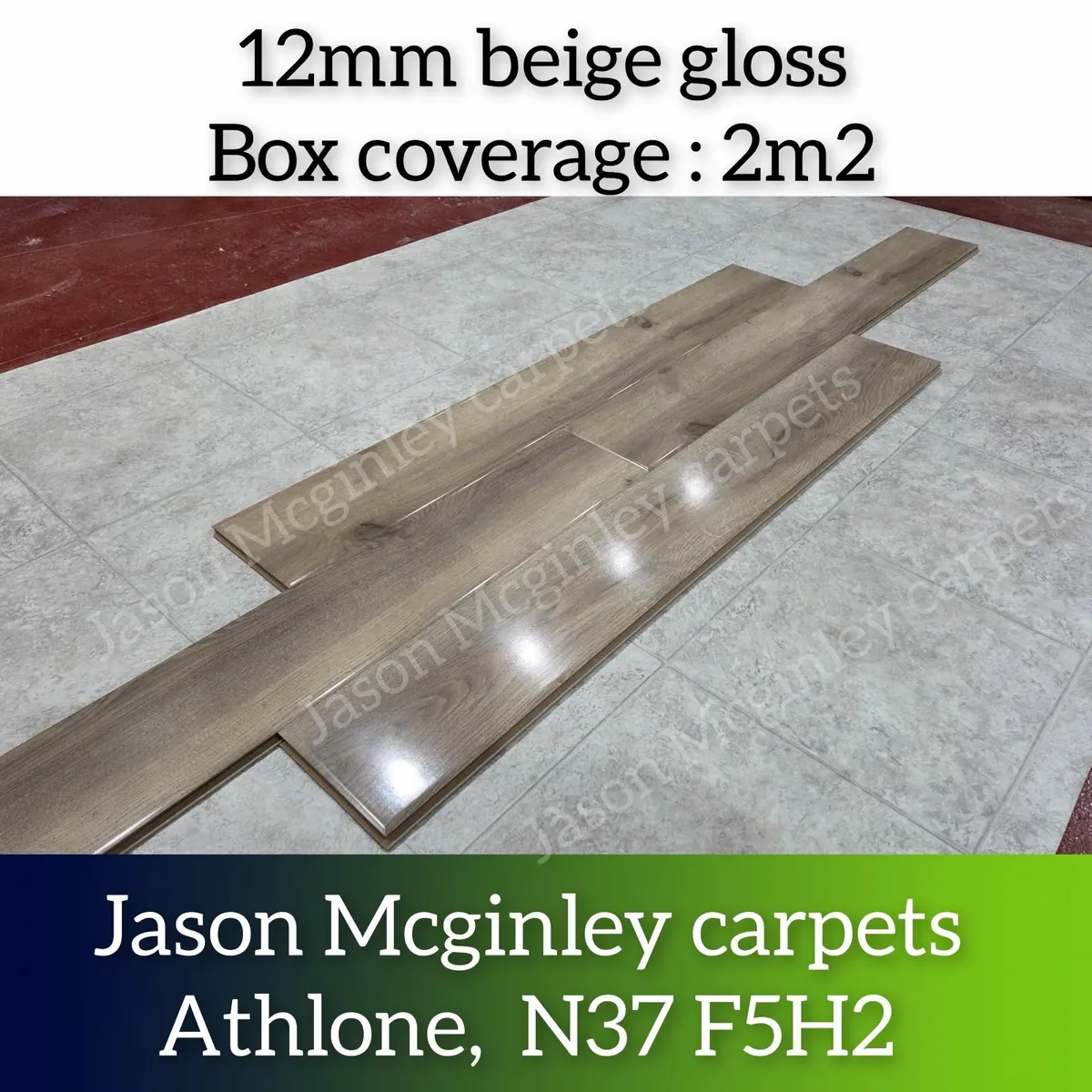 12mm gloss Laminated Click Flooring - Free Deliver - Image 1