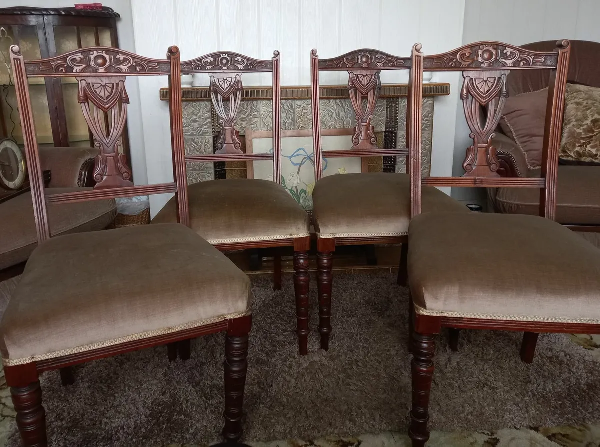 Set of 4 Vintage Dining Chairs - Image 1