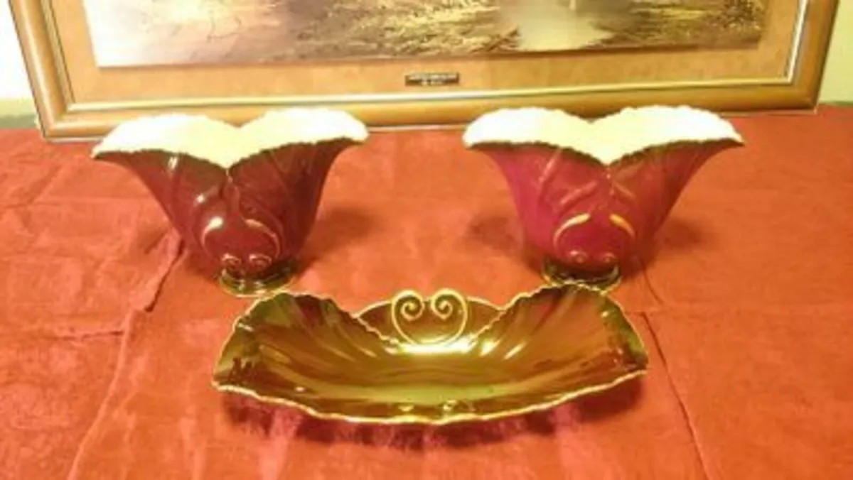3Pc. Carlton Ware England Rouge Royale Collection - Image 2