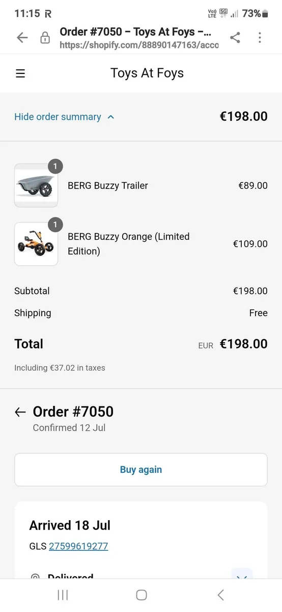 NEW BERG Buzzy Orange + BERG Buzzy Trailer - Image 2