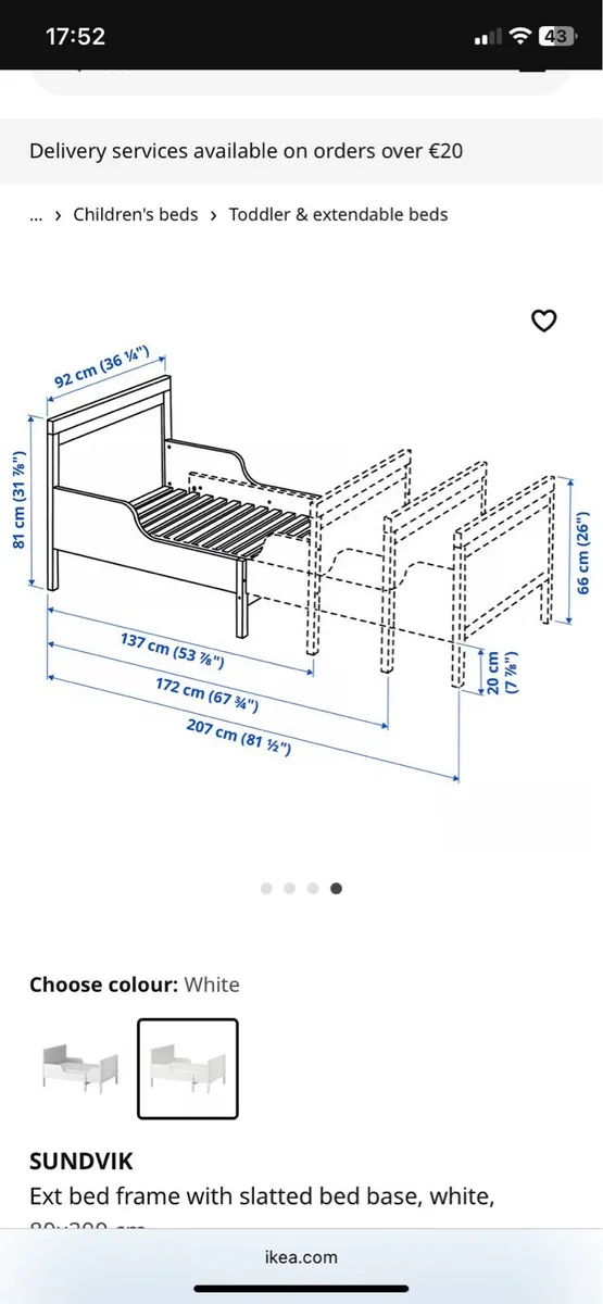 2 Ikea SUNDVIK Extendable Bed / Toddler beds - Image 1