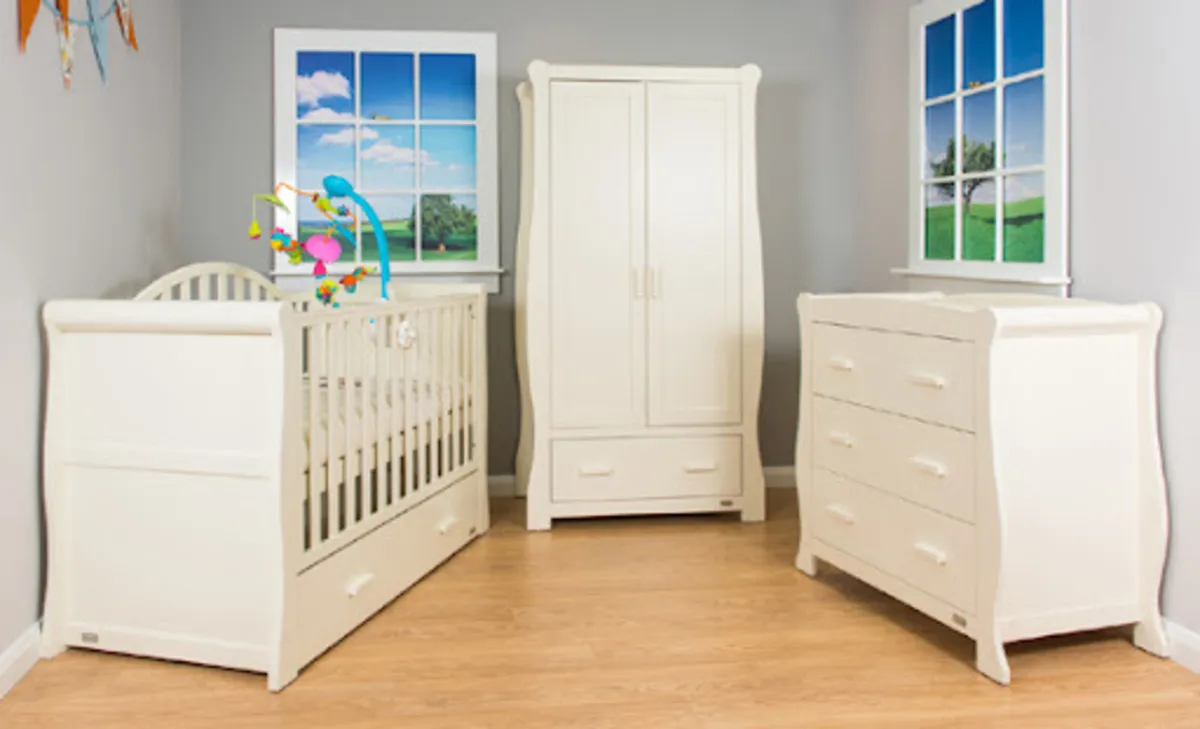 Br Baby Oslo Cotbed, Wardrobe and Dresser set - Image 1